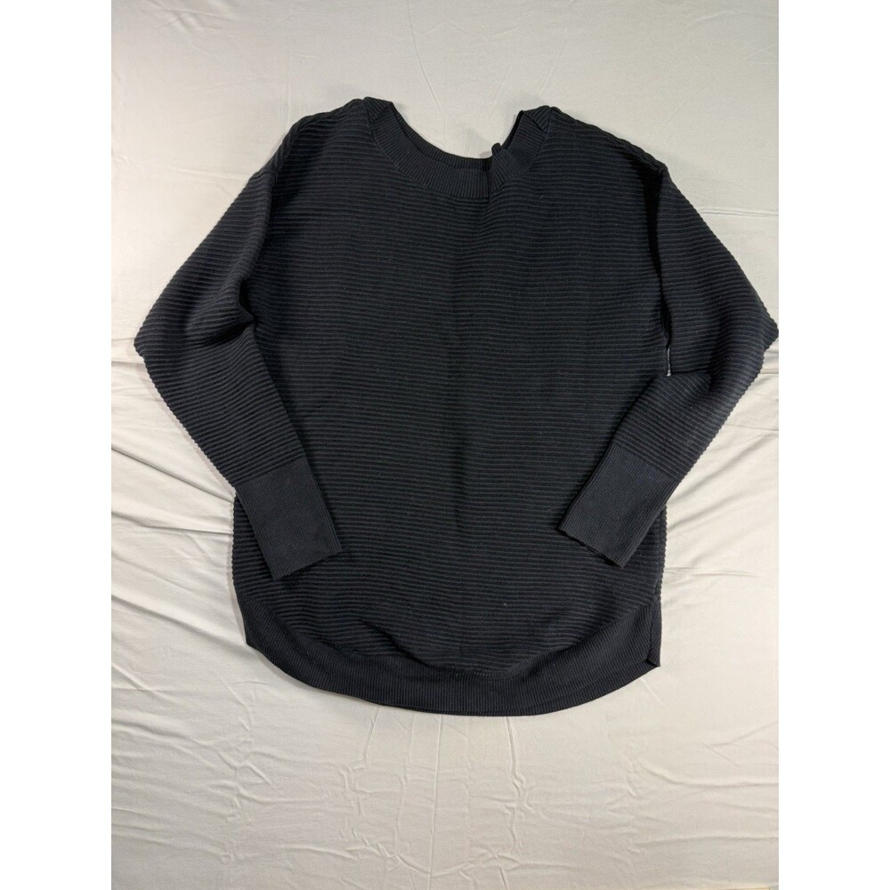 Aerie Offline Women’s M Black Ribbed Knit Pullover Sweater – Drop Sleeve Stretch